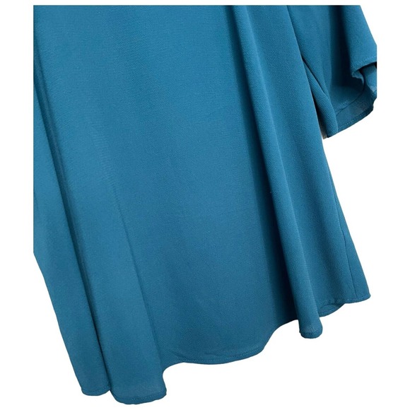 Umgee Cold Shoulder Ruffle Neck Short Sleeve Jade M - Picture 6 of 12